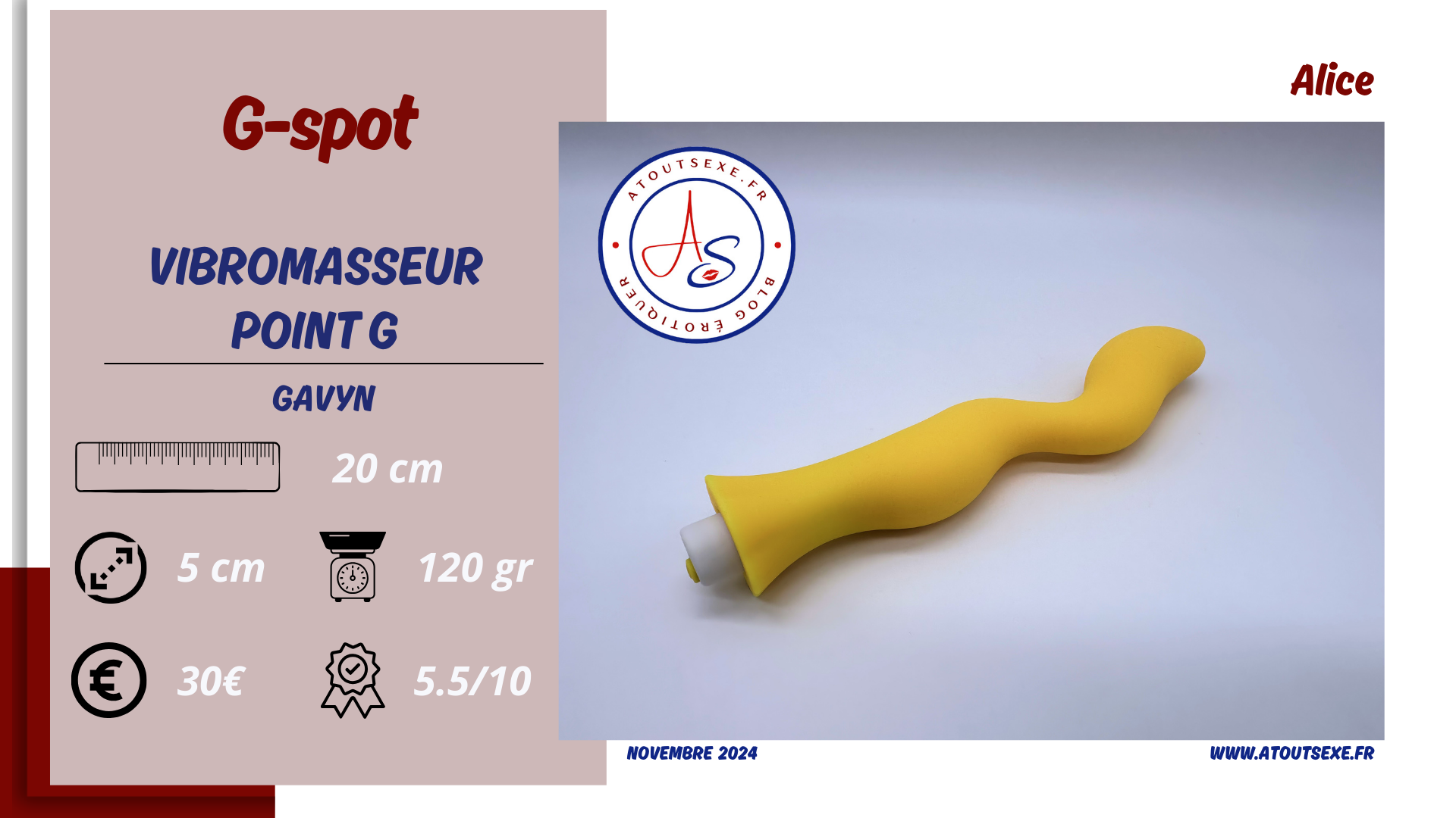 Présentation du Vibromasseur Point G G-Spot Gavyn