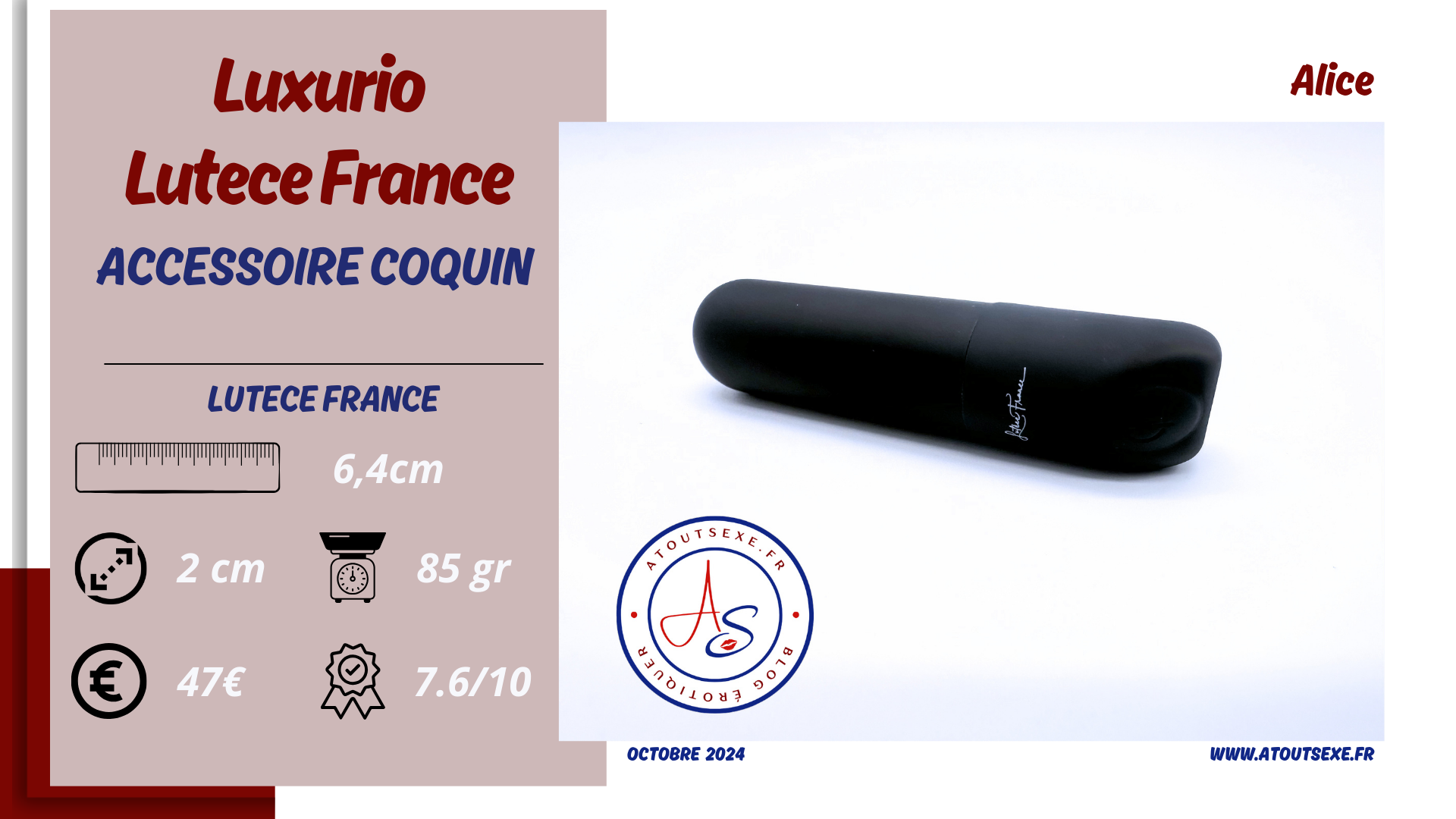 Luxurio par Lutèce France – Le Stimulateur Qui Réveille Vos Sens !